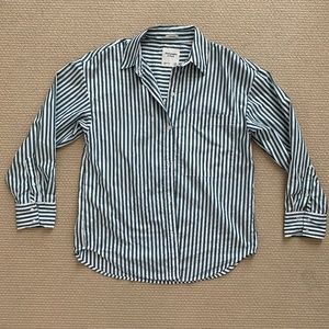 Abercrombie & Fitch Oversized Striped Button Down Shirt XS